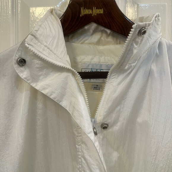 Vintage MS Cambridge Hooded Jacket Hidden Full Zip Snap Buttons Pockets Size Med - Picture 10 of 14